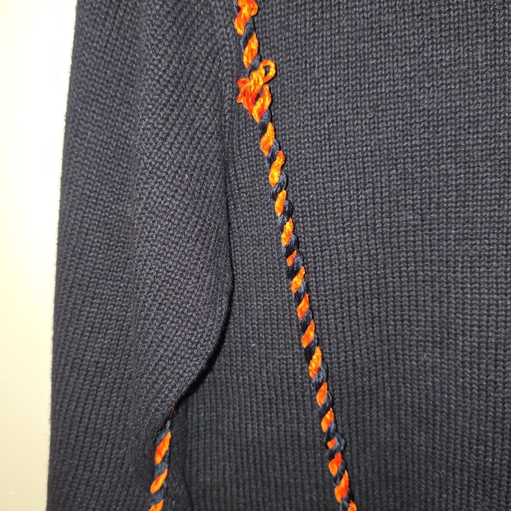Vintage Jack B. Quick Black and Orange Halloween Sweater with Cat Bag! - Picture 7 of 7